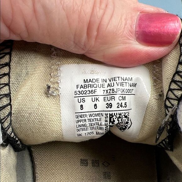 Converse Black Sneakers with Purple Tongue W8 - Picture 7 of 7